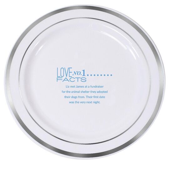 Just the Love Facts Premium Banded Plastic Plates